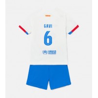 Billiga Barcelona Paez Gavi #6 Barnkläder Borta fotbollskläder till baby 2023-24 Kortärmad (+ Korta byxor)